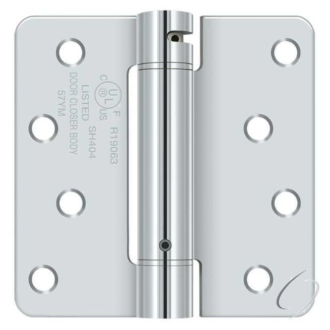 DSH4R426 4" x 4" x 1/4" Spring Hinge; Bright Chrome Finish