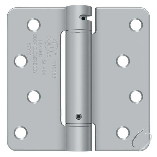 DSH4R426D 4" x 4" x 1/4" Spring Hinge; Satin Chrome Finish