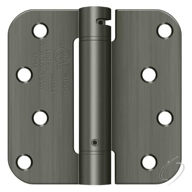 DSH4R515A 4" x 4" 5/8" Radius Spring Hinge; Antique Nickel Finish