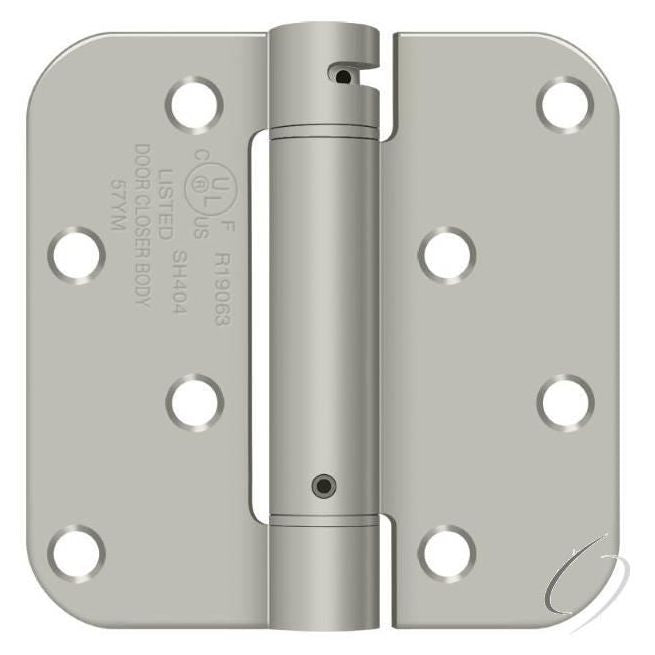 DSH4R515BM 4" x4" 5/8" Radius Spring Hinge Benchmark; Satin Nickel Finish