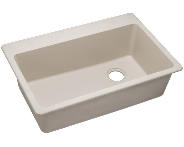 Elkay ELG13322BQ0 - Elkay Quartz Classic 33" x 22" x 9-1/2" Single Bowl Drop-in Sink, Bisque