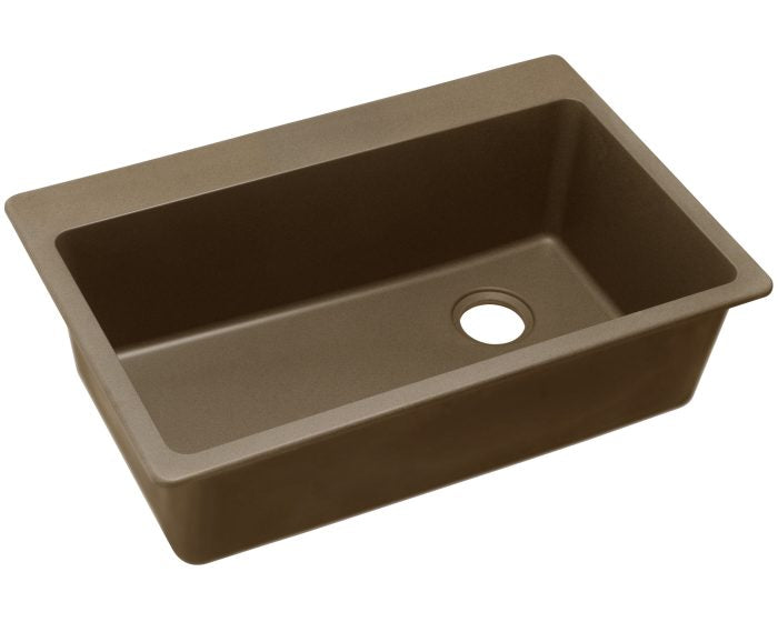 Elkay ELG13322MC0 - Elkay Quartz Classic 33" x 22" x 9-1/2" Single Bowl Drop-in Sink, Mocha