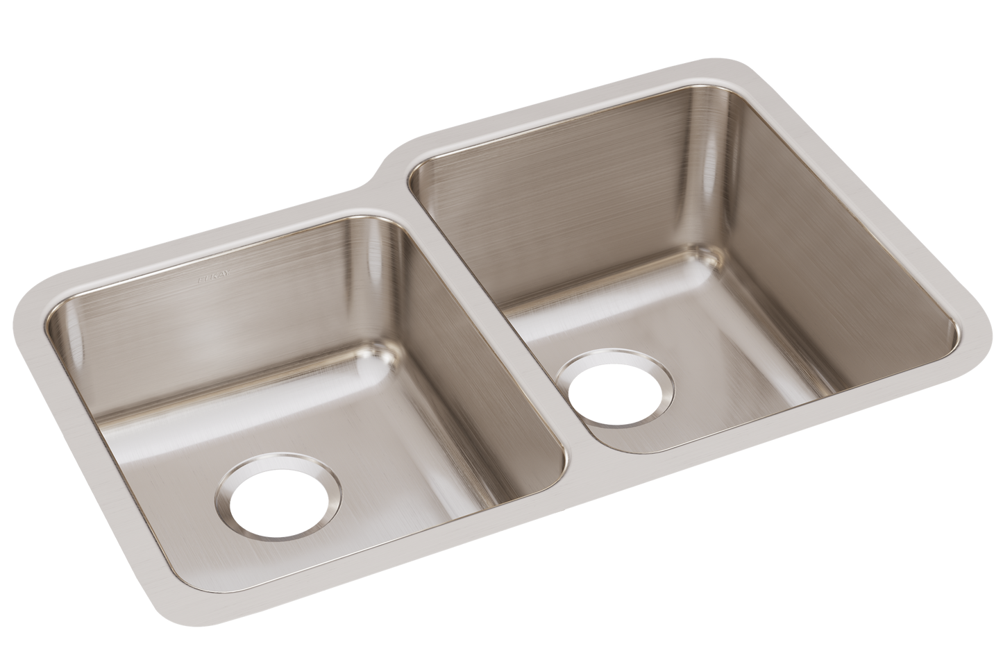 Elkay ELUH3120LPD - Elkay Lustertone Classic Stainless Steel, 31-1/4" x 20-1/2" x 9-7/8", Offset Dou
