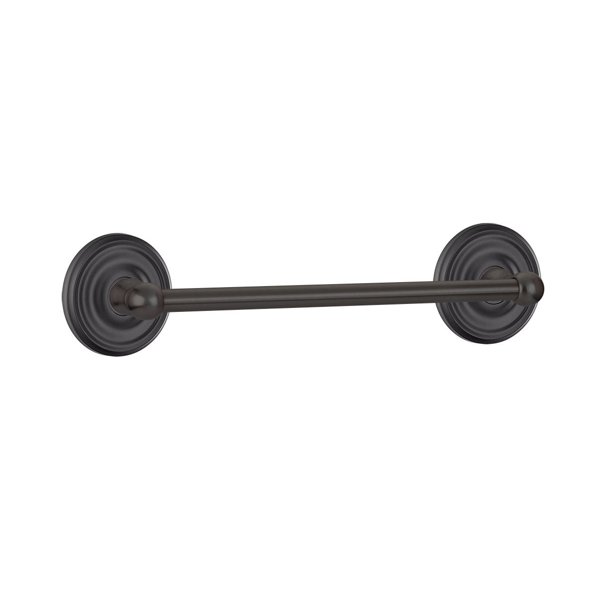 26024REGUS19 - Traditional Brass Towel Bar with Regular Rosette in Flat Black