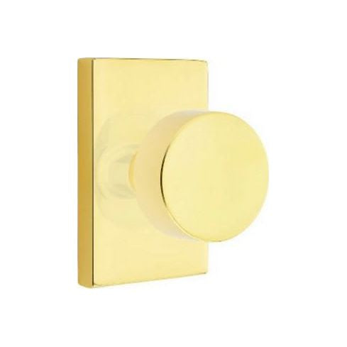 Round Knob with Modern Rectangular Rosette