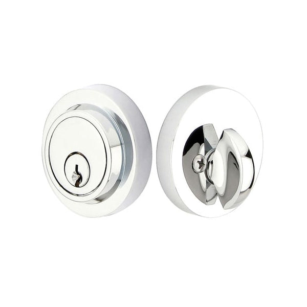 8467US26 Modern Single Cylinder Deadbolt Bright Chrome Finish