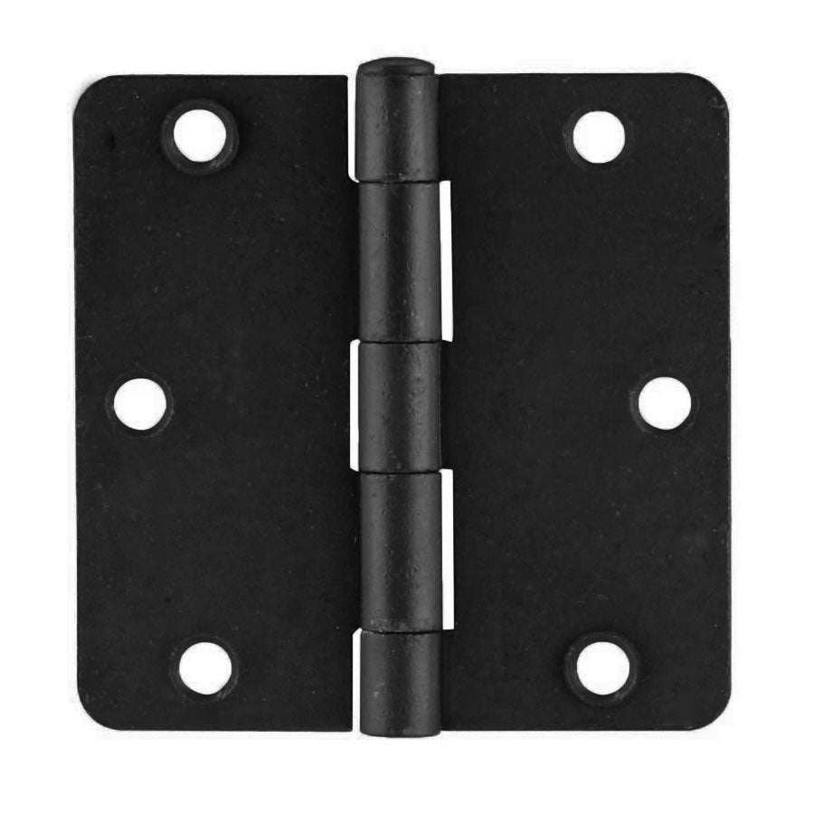 Emtek 91023US19 Pair of 3-1/2" x 3-1/2" 1/4" Radius Steel Residential Duty Hinges Flat Black Finish