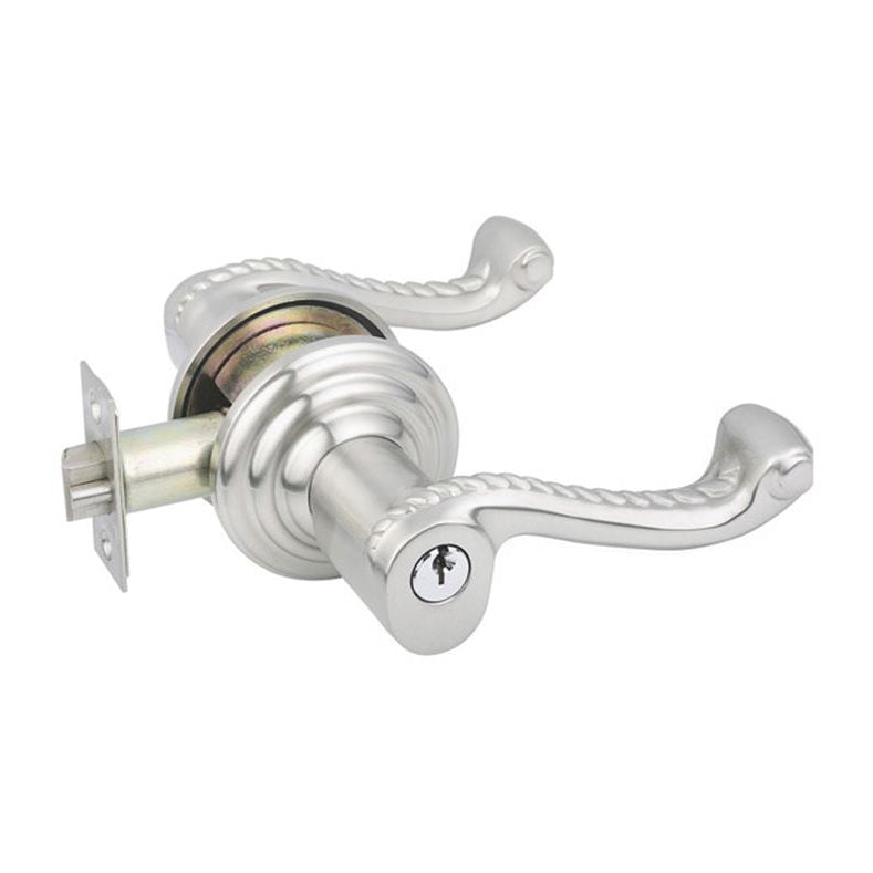 C5110STUUS15 Stuttgart Lever Passage with Square Rose and CF Mechanism For 1-3/8 - 2-1/4" Door Satin