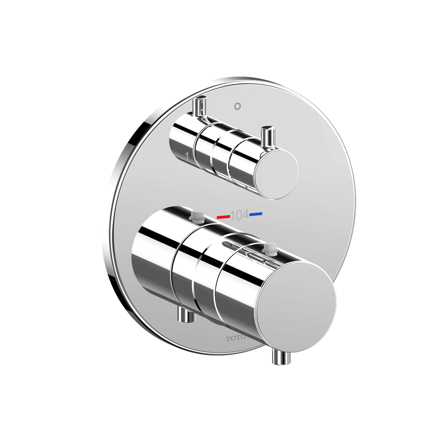 TOTO Round Thermostatic Mixing Valve with Two-Way Diverter Shower Trim, Polished Chrome