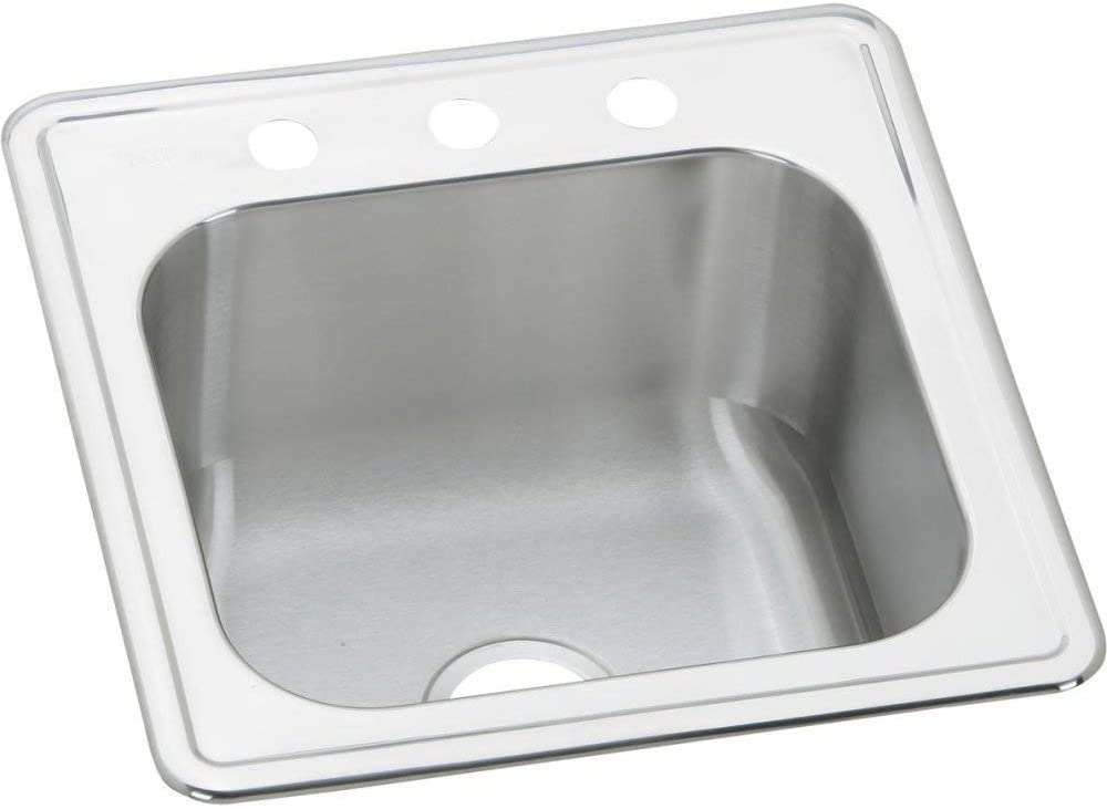Elkay ESE2020100 - 20 Gauge Stainless Steel 20" x 20" x 10.125" Single Bowl Drop-in Laundry/Utility