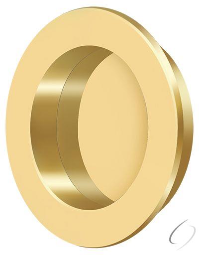 FP238CR003 2-3/8" Round Flush Pull Lifetime Brass Finish