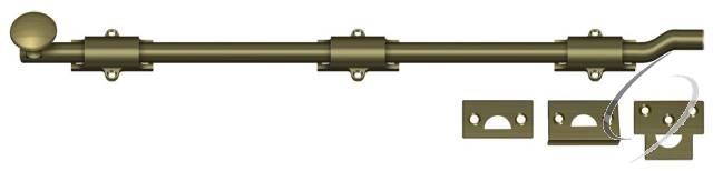 FPG185 18" Surface Bolt with Offset; Heavy Duty; Antique Brass Finish