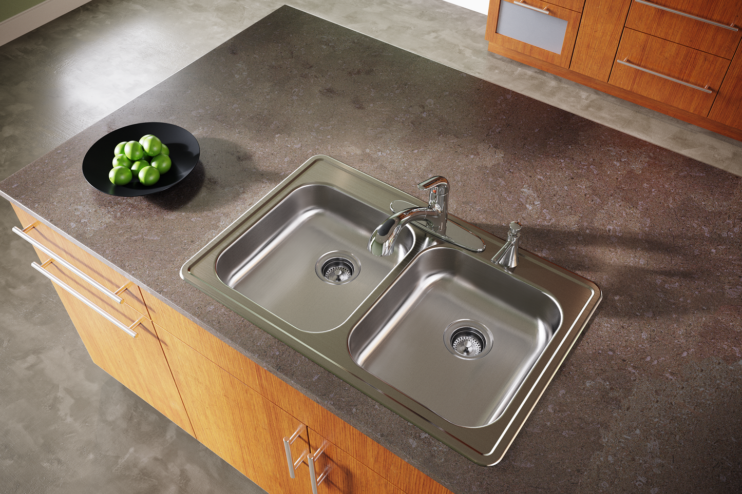 Elkay GE233214 - Dayton Stainless Steel 33" x 21-1/4" x 5-3/8", Equal Double Bowl Drop-in Sink