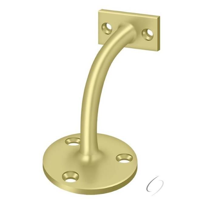 HRC175U3 Hand Rail Brackets; 3 3/16" Projection Light Duty; Bright Brass Finish