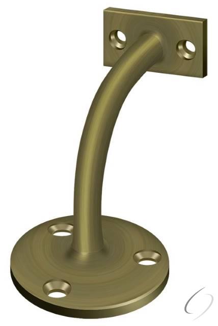 HRC175U5 Hand Rail Brackets; 3 3/16" Projection Light Duty; Antique Brass Finish
