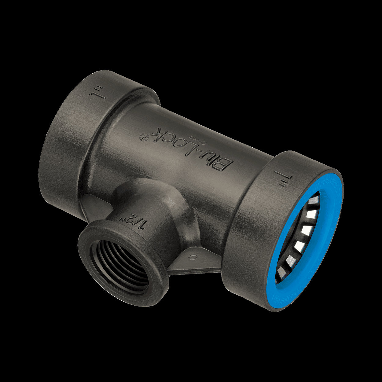 37671 - 1" Blu-Lock 3x by 1/2" Female Pipe Thread Reducing Tee