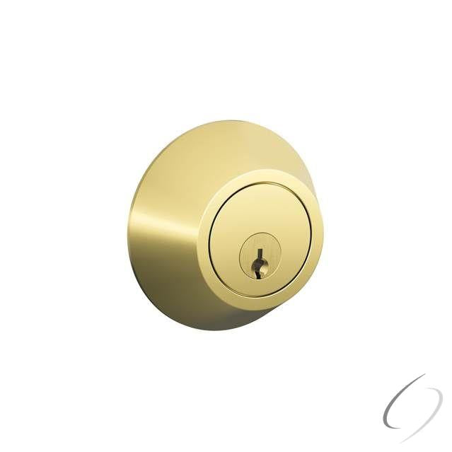 Single Cylinder Deadbolt with C Keyway; 16068 Latch and 10103 Strike Bright Brass Finish
