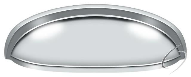 K407U26 Elongated Shell Pull 4-1/2"; Bright Chrome Finish