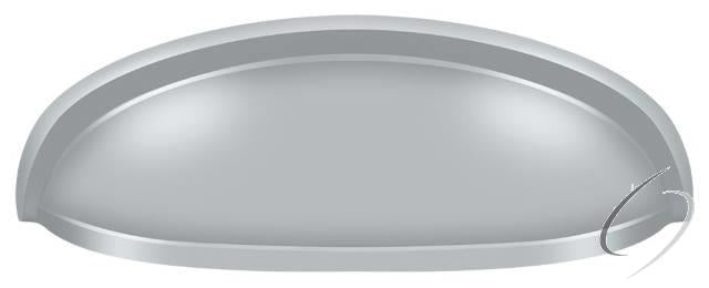 K407U26D Elongated Shell Pull 4-1/2"; Satin Chrome Finish