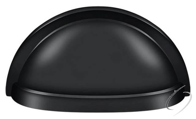 K43U19 Oval Shell Handle Pull 3-1/2"; Black Finish