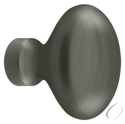 KE125U15A Knob; Oval/Egg Shape; Antique Nickel Finish