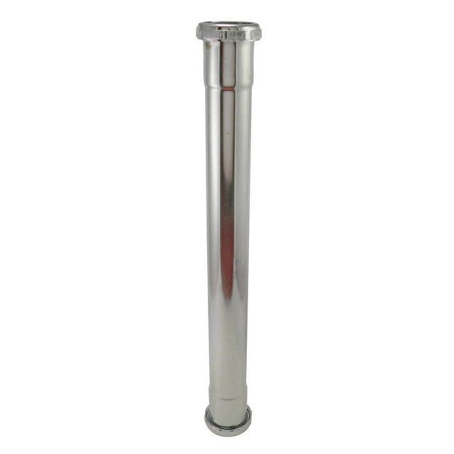1908PC - 1-1/2" x 16" Double Ended Slip-Joint Extension Tube with TPR Washers - 22 Gauge Chrome Plat