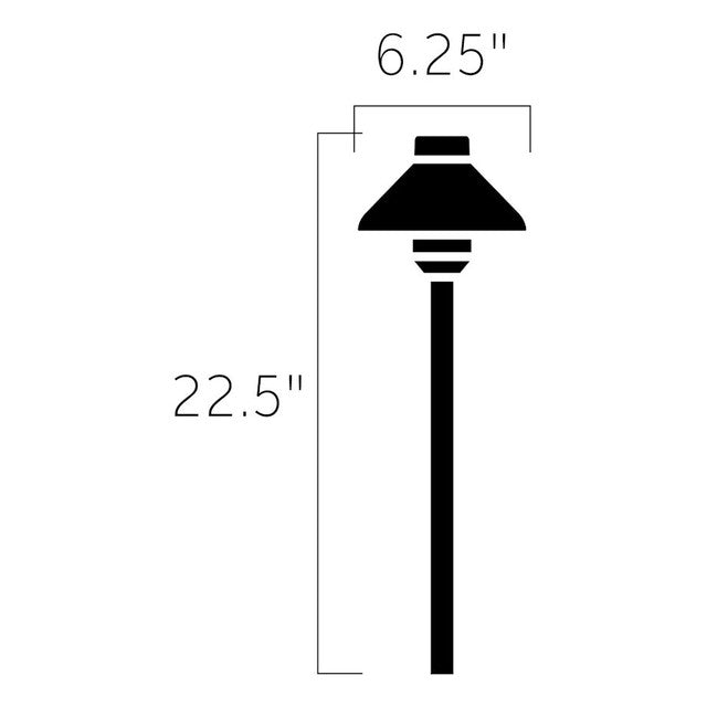 15820AZT - Stepped Dome Path Light - 12v, Textured Architectural Bronze, LED