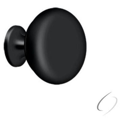 KR114U19 Knob Round Solid; Black Finish