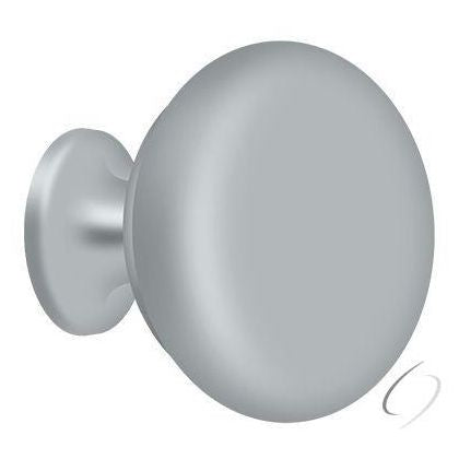 KR114U26D Knob Round Solid; Satin Chrome Finish