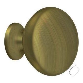 KR114U5 Knob Round Solid; Antique Brass Finish
