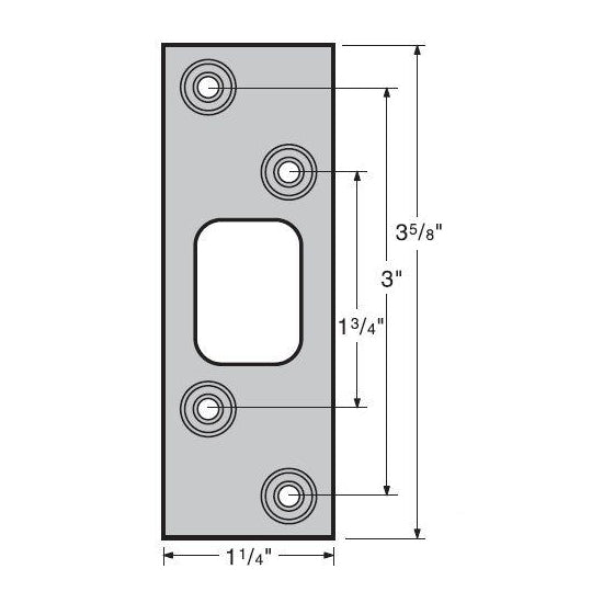 83222-029 3-5/8" Square Deadbolt Strike Satin Nickel Finish