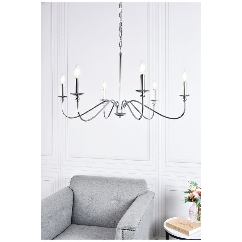 Elegant Lighting Rohan 6 Light 36" Chandelier
