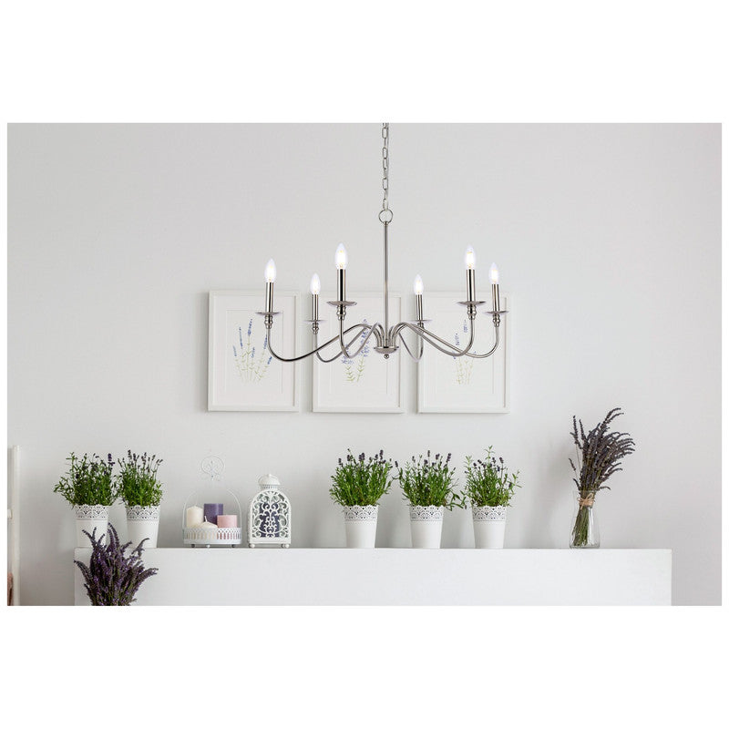 Elegant Lighting Rohan 6 Light 30" Chandelier