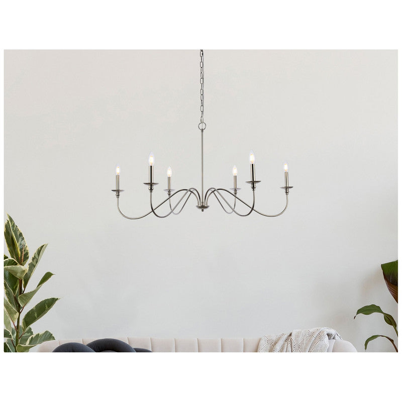 Elegant Lighting Rohan 6 Light 42" Chandelier