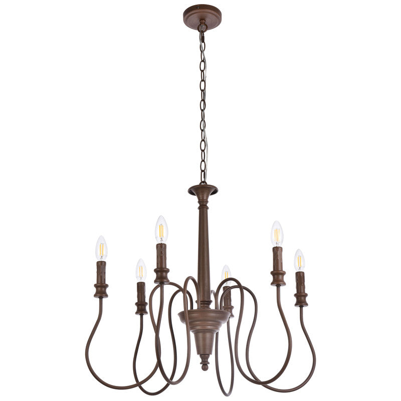 Elegant Lighting Flynx 6 Light 26" Chandelier