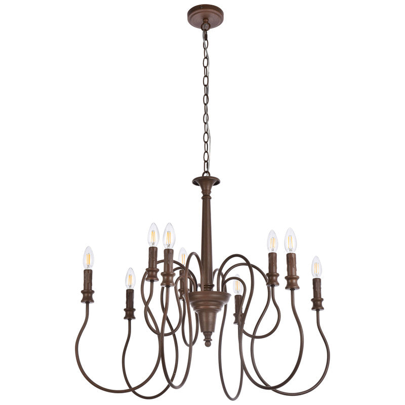 Elegant Lighting Flynx 9 Light 31" Chandelier