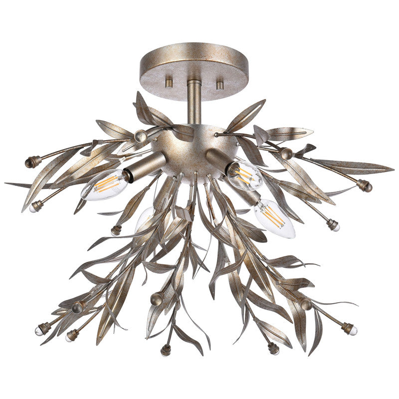 Elegant Lighting Priscilla 4 Light 19" Flush Mount