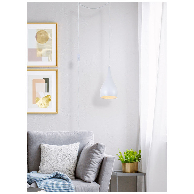 Elegant Lighting Nora 1 Light 6" Pendant with Plug-in Cord