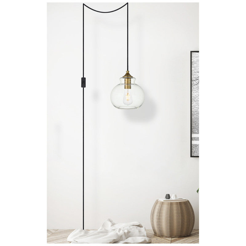Elegant Lighting Destry 1 Light 8" Pendant - LDPG2245BK