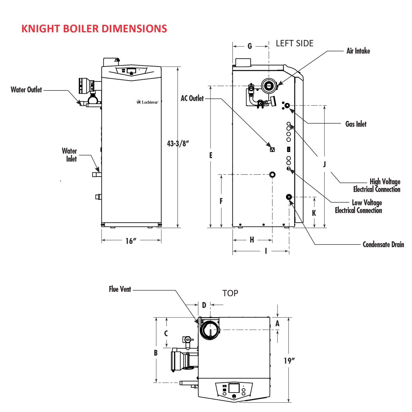 KHB110 - Knight 110,000 BTU Floor Mounted Condensing Fire Tube Boiler - High Altitude