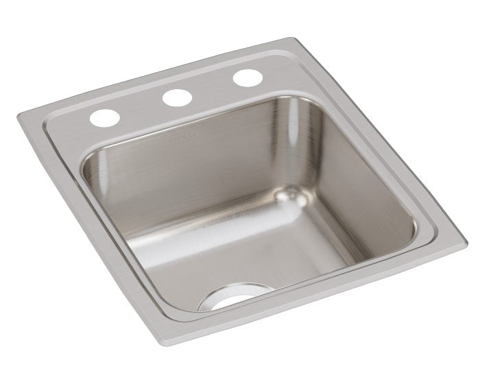 Elkay LR15173 - 18 Gauge Stainless Steel 15" x 17.5" x 7.625" Single Bowl Drop-in Bar/Prep Sink