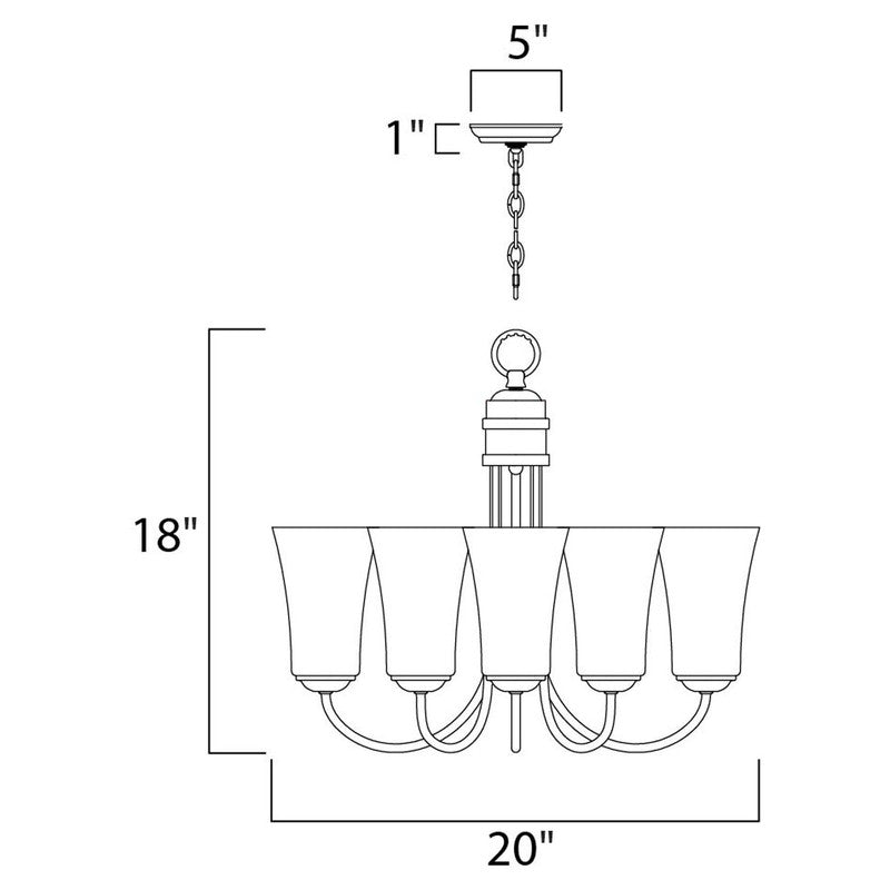 Maxim 10045FTOI - Logan 5 Light 20" Chandelier