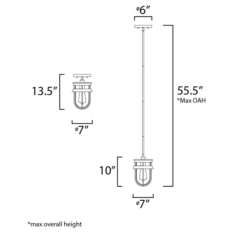 Maxim 10268CLBK - Breakwater 1 Light 10" Semi Flush Ceiling Light