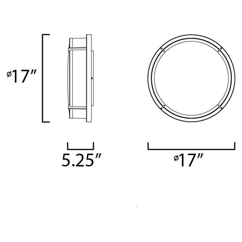 Maxim 10274WTBK - Rogue 1 Light 17" LED Flush Mount