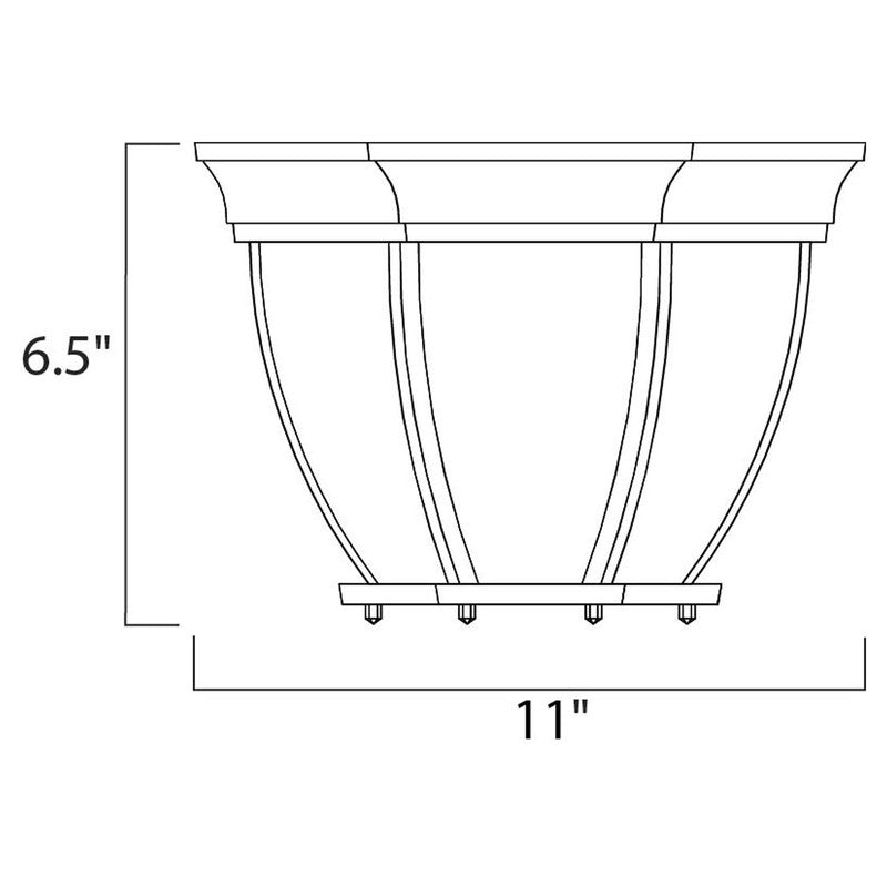 Maxim 1029BK - Crown Hill 3 Light 11" Flush Mount