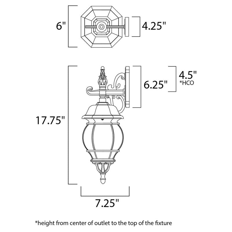 Maxim 1030BK - Crown Hill 1 Light 18" Wall Sconce
