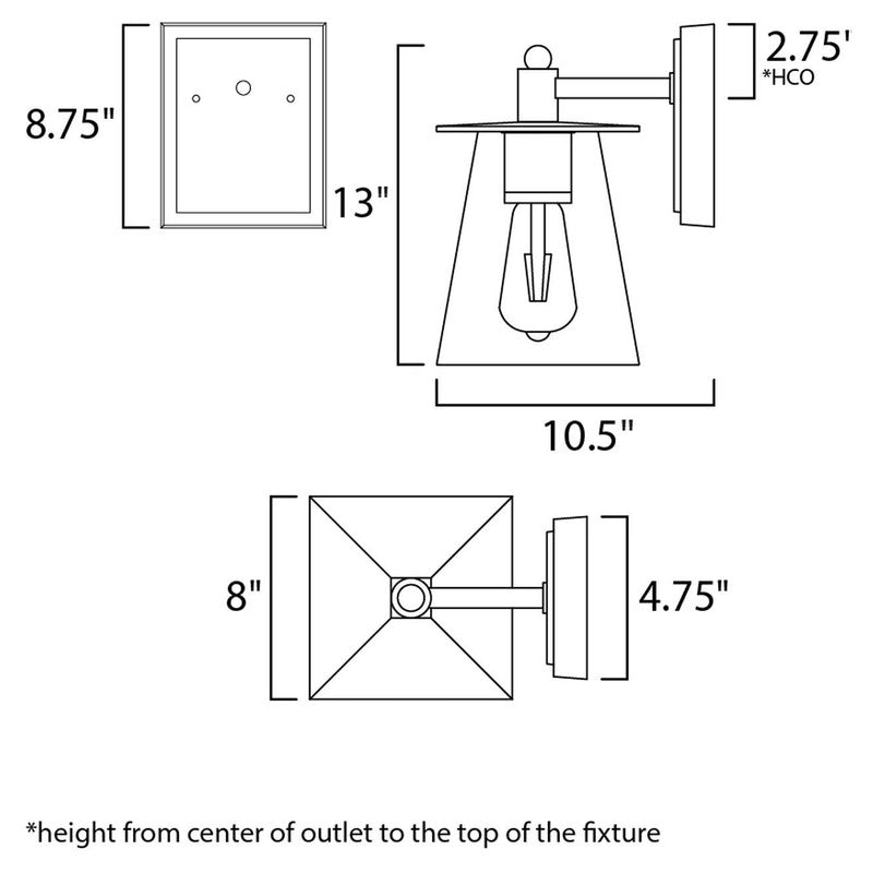 Maxim 10313CLBZGLD - Chalet 1 Light 13" Wall Sconce