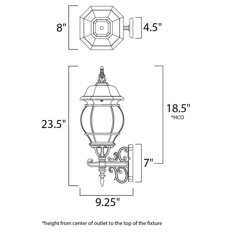 Maxim 1033BK - Crown Hill 3 Light 24" Wall Sconce