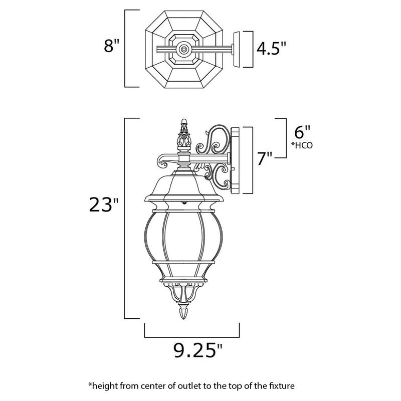 Maxim 1034BK - Crown Hill 3 Light 23" Wall Sconce
