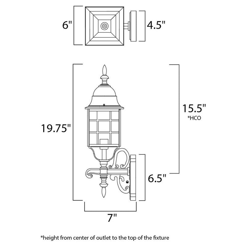 Maxim 1050BK - North Church 1 Light 20" Wall Sconce